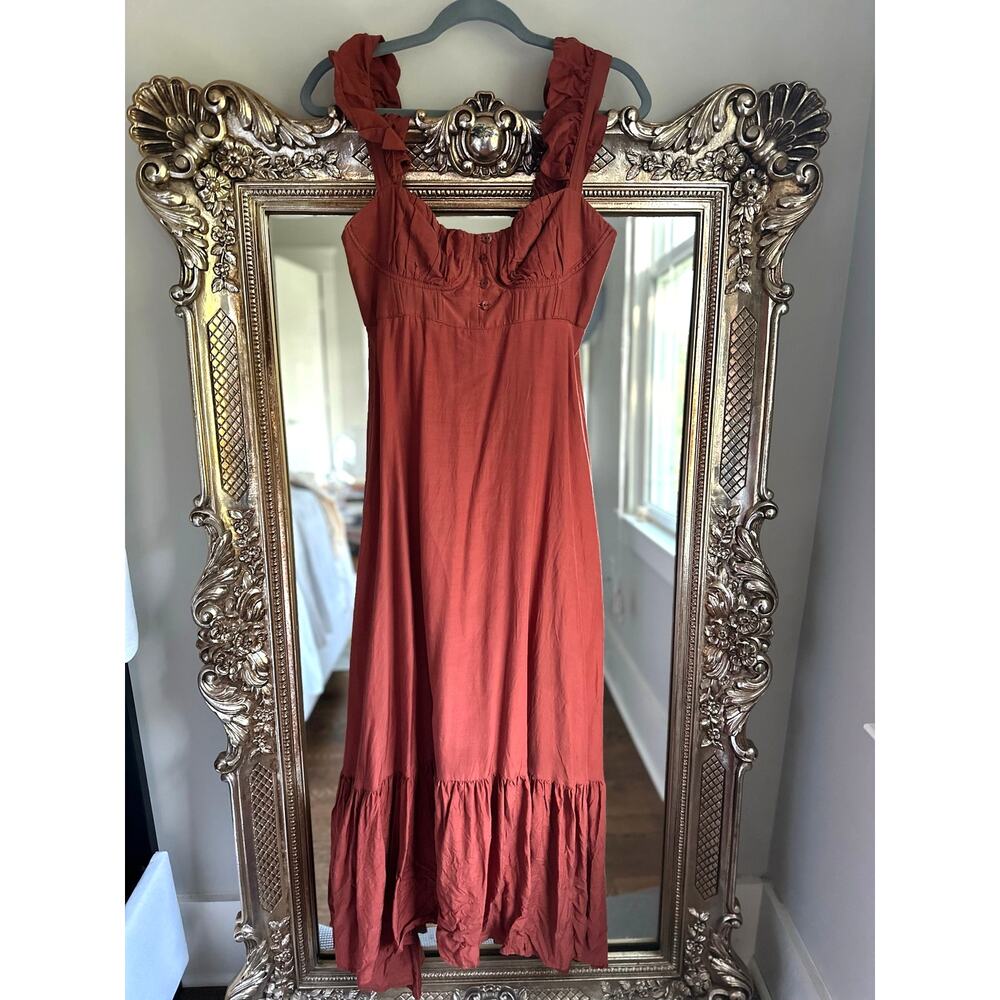 Farm Rio Sleeveless Maxi Dress Cinnamon Bark Size Small - Picture 5 of 9